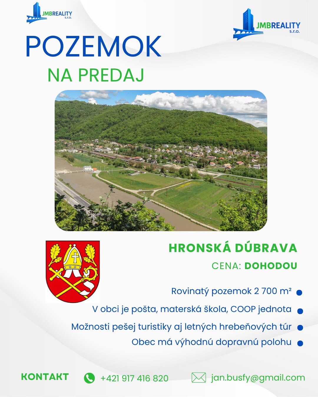Pozemok v Hronskej Dúbrave o výmere 2 700 m²