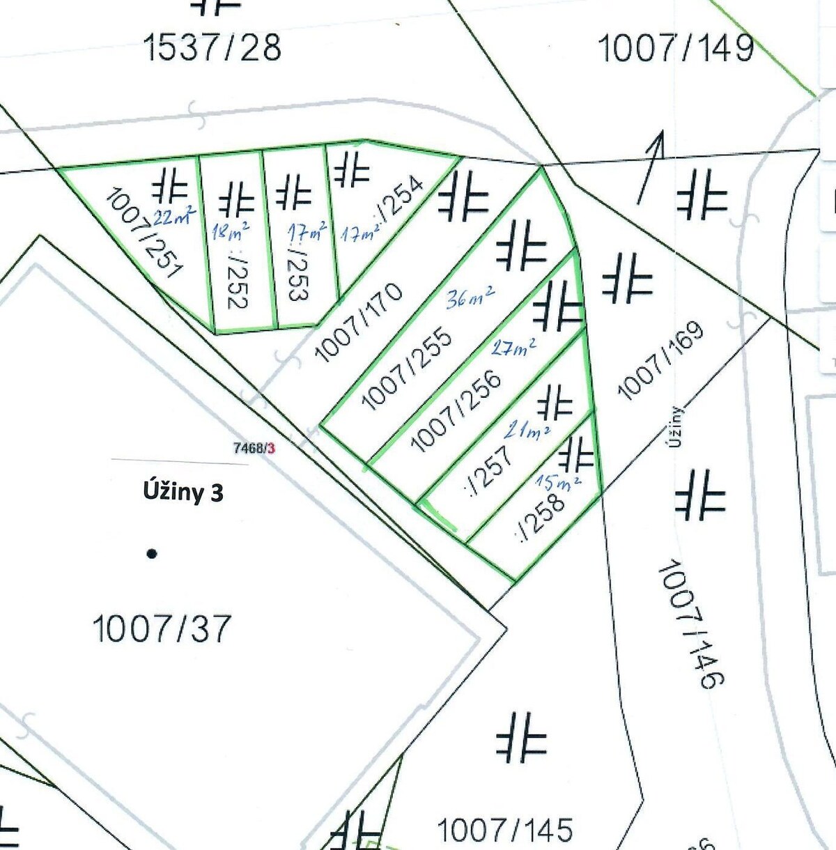 Predaj pozemkov na ul. Úžiny od 15 m2 do 30 m2 pre vlastné využitie s možnosťou parkovania — foto 4