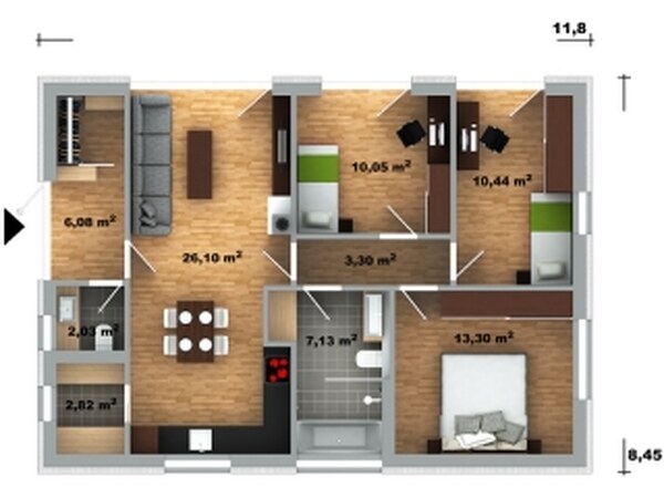 Novostavba - bungalov, Lúky (Púchov) - pozemok 380, 400, 450 m2