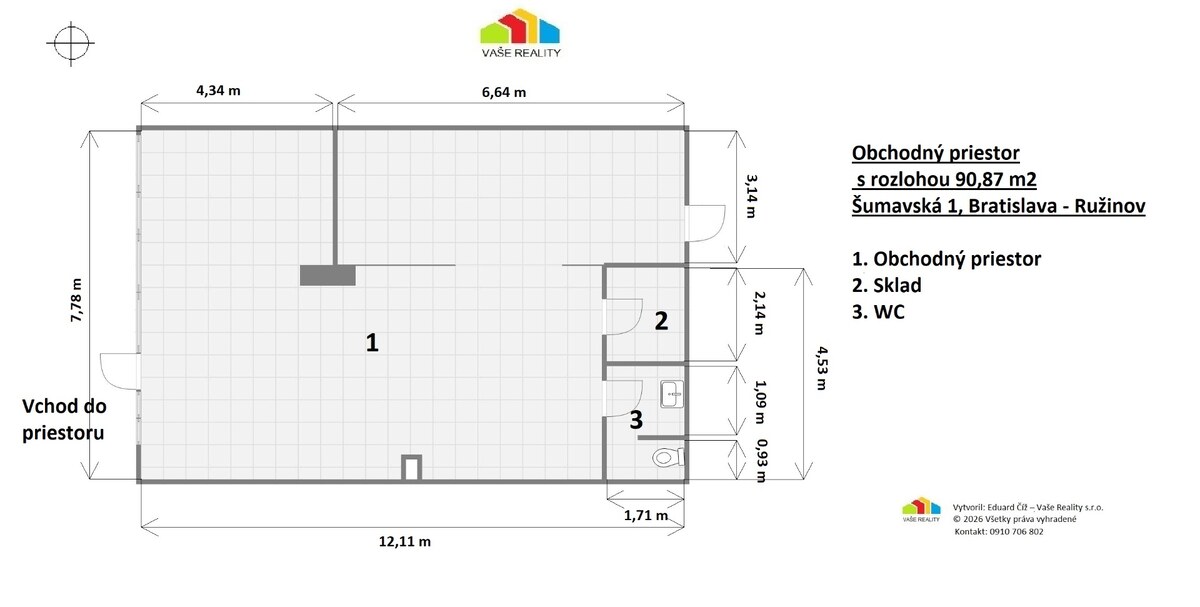Obchodný priestor na prenájom, 90 m², Šumavská ulica, BA – Ružinov, — foto 5