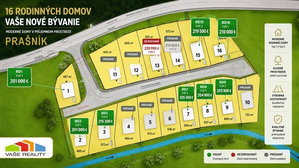 NOVOSTAVBA 119 M2 BUNGALOV 4+1 *TYP 2*, PRAŠNÍK, okr.PN