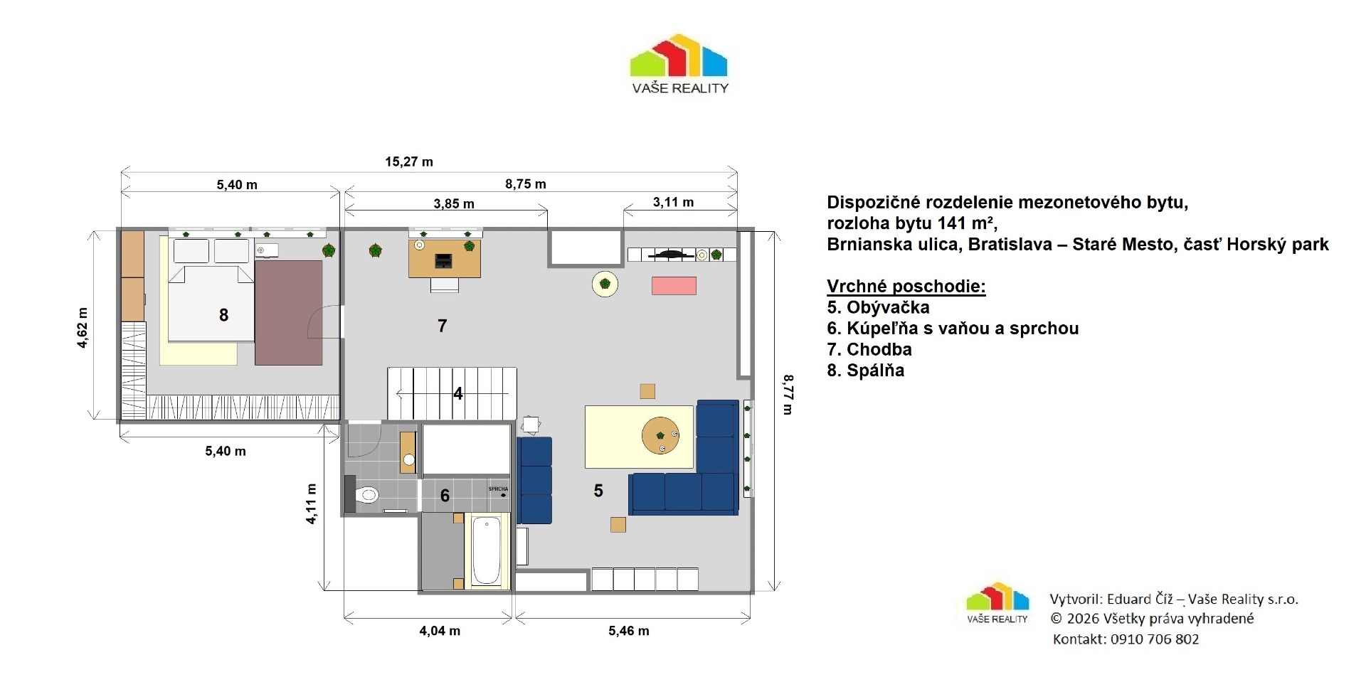 Mezonet v srdci Horského parku, 141 m², Nadštandardný pocit domova — foto 23