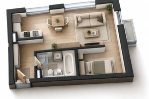 Kompletne zariadený 1 izbový byt so spacím kútom, pivnica, tichá lokalita priamo pri vinohradoch, Jurská ulica, Bratislava - Nové Mesto — foto 8