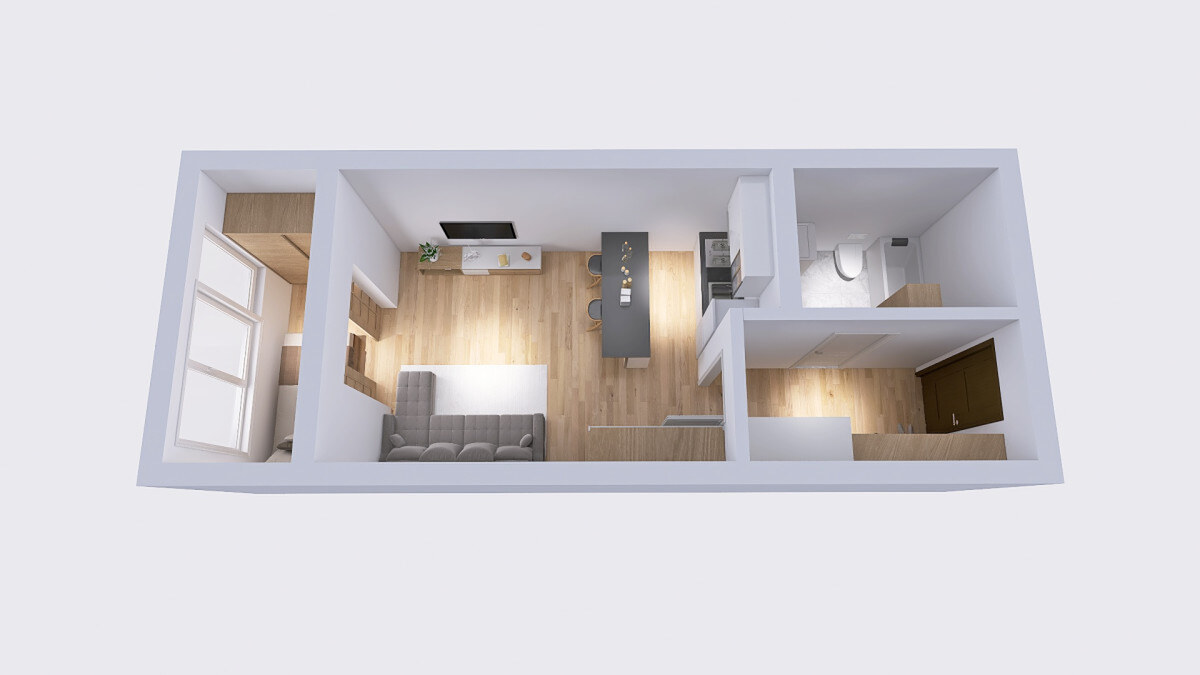 Klimatizovaný 1.5-izbový byt, parkovacie miesto, novostavba — foto 17