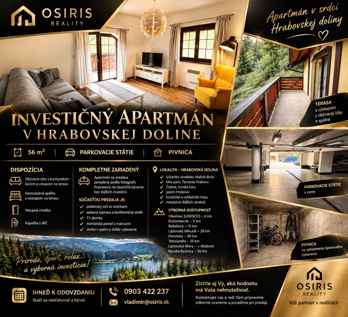 Zrekonštruovaný 2izb byt v apartmánovom dome v Hrabovskej doline Malinô Brdo