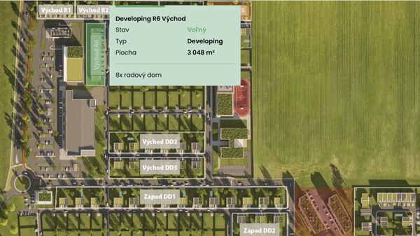 Developerský pozemok pre výstavbu 8 radových domov | 3 048 m² | Senec