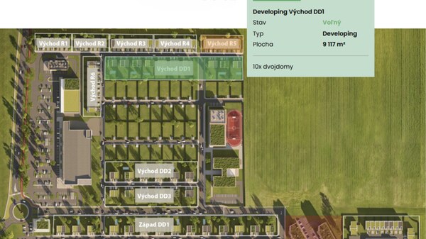 Developerský pozemok pre výstavbu 10 dvojdomov | 9 117 m² | Senec