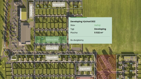 Developerský pozemok pre výstavbu 6 dvojdomov | 5 532 m² | Senec