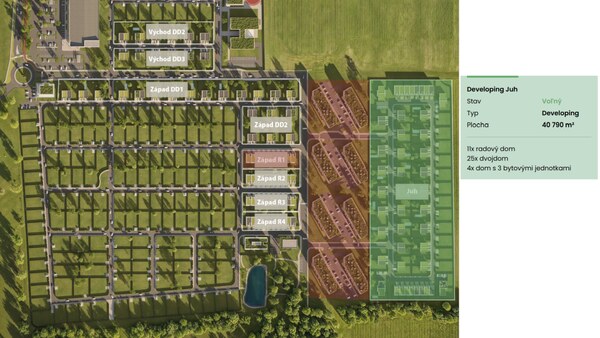 Stavebný pozemok pre výstavbu rodinných domov 40 790 m², Senec