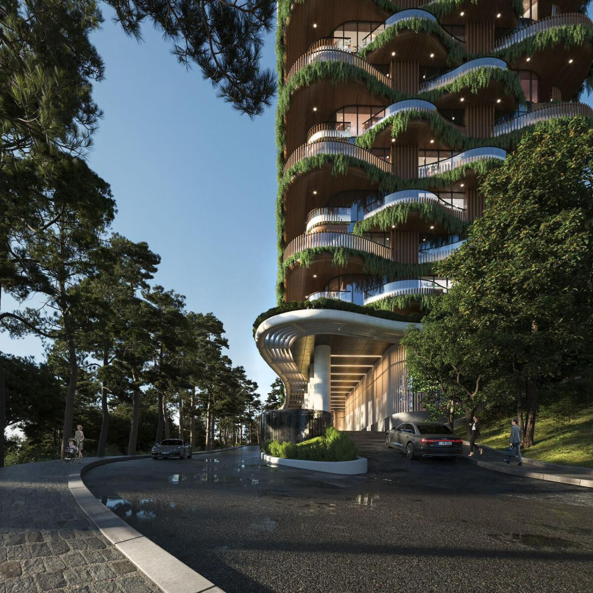 Luxusný apartmán s výhľadom na more v exkluzívnom hoteli v meste Batumi, bazén na streche hotela — foto 3