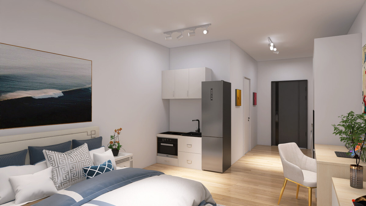 Luxusný apartmán s výhľadom na more v exkluzívnom hoteli v meste Batumi, bazén na streche hotela — foto 6