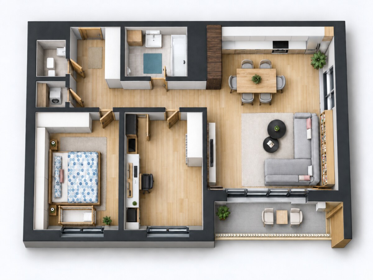 Moderný, klimatizovaný 3-izbový byt s loggiou v projekte Bory — foto 14